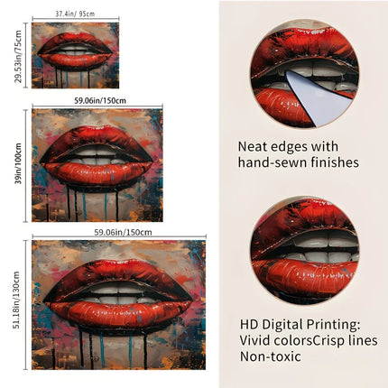 Lipstick decorating lip picture Digital printing polyester wall hanging tapestry decorative Living room bedrooms background gift