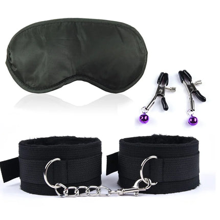 Adult Sex Products Erotic Bondage Bed Games BDSM Sex Bondage Set Women Handcuffs Ankle Cuff Restraints Sex Toys For Couples