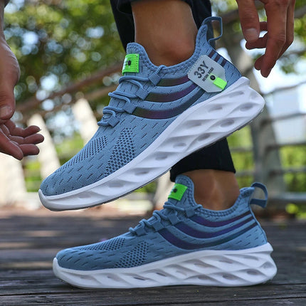 Men's Mesh Running Shoes Breathable Lightweight Sneakers Outdoor Mesh Black Running Shoes Athletic Jogging Tenis Walking Shoes