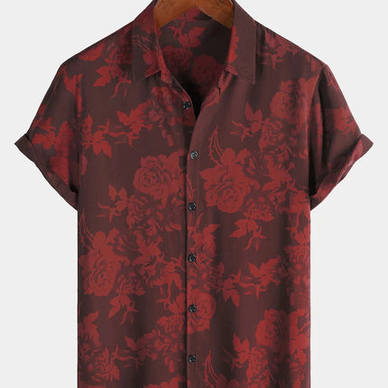 Summer Mens Striped Floral Patchwork Hawaiian Shirt 3D Print Short Sleeve Pocket Casual Oversized Beach Camisa Havaiana Listrada