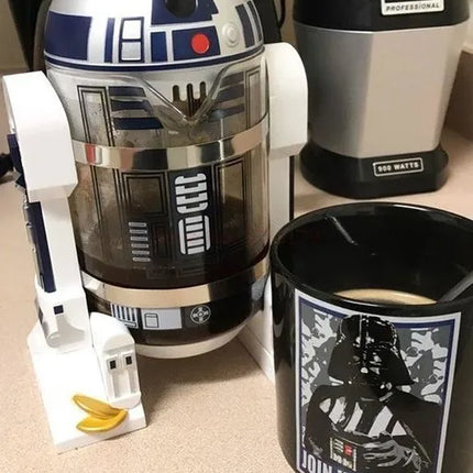 Star Wars R2-d2 960ml Moka Hand Coffee Maker Cartoon Robot Office Home Manual Thermal Stainless Steel Pressing Mini Coffee Pot