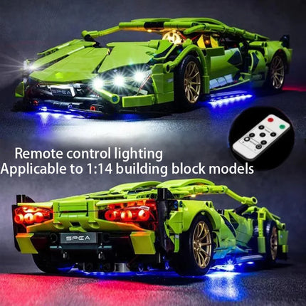 Technical RC Led Light Kit For 1:14  Race Car City Vehicle Bricks DIY Lamp Toys Set （Not Included Building Blocks）