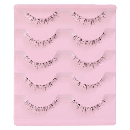 5 Pair Natural Lower Eyelashes Makeup Soft Handmade Clear Thin Band Under False Lashes Strip DIY Eyelashes Extension Beauty Tool