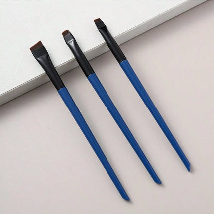 3Pcs Angled Eyeliner Brush Set - Micro-Fine Tip for Brows & Cut Crease, Vegan Professional Makeup Brushes (Studio Quality)