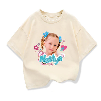 Summer Like Nastya Printed Clothes Tee Kids Cotton Cute Girl T-shirt Baby Girls Children's Tops For 3-10Y Baby