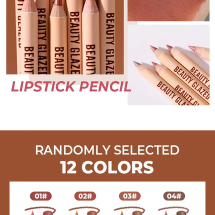 12pcs Lip Liner Pencil Set Matte Nude Sharping Lipliner Pencil Lipstick Waterproof Long Lasting Lipstick Pen Lip Tint Cosmetics