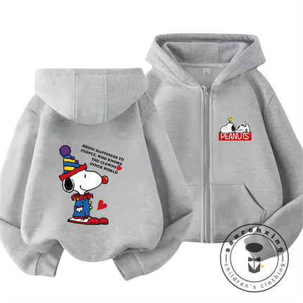 New Style Kids Zipper Hoodie Cute Cartoon Print Autumn Winter Trendy Hooded Street Wear Snoopy Boys Girls 3 14