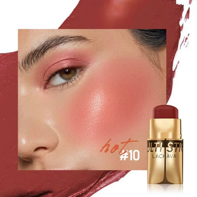 3-In-1 Berry Blush Stick,Waterproof, Color Correction Benefits Multifunctional Makeup for Cheek, Eye, Lip