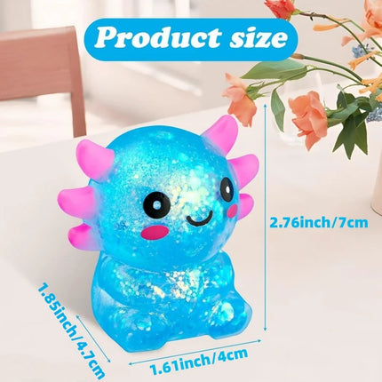 Axolotl Stress Balls Squishy Sensory Fidget Toys Stress Relief Malt Sugar Ball Cute Animal Squeeze Toys for Kids Birthday Gift