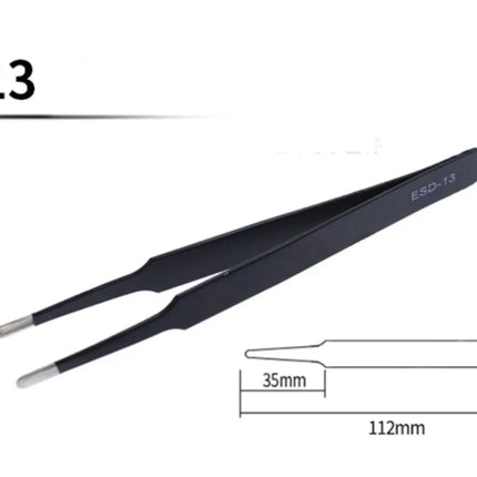 2/6pcs Precision Tweezers Set ESD Anti-Static Stainless Steel Tweezers Repair Tools for Electronics Repair Soldering Craft Tools