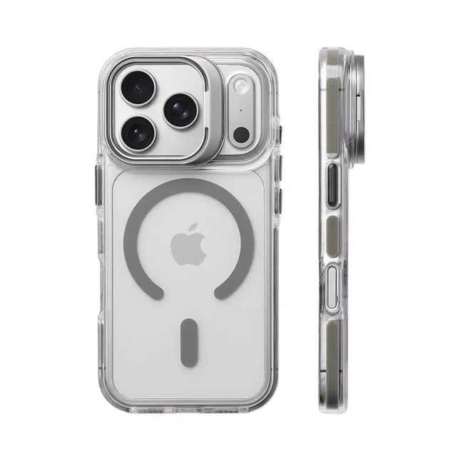 Luxury Magnetic Shockproof Clear Bumper Case for iPhone 17 Pro Max Air 16 15 14 13 12 Plus For Magsafe Lens Protect Stand Cover