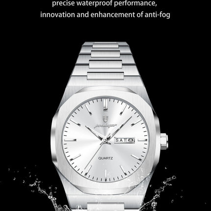 POEDAGAR Fashion Brand Male Wristwatch Waterproof Luminous Stainless Steel Men Clock Date Week Casual Quartz Men's Watches Reloj