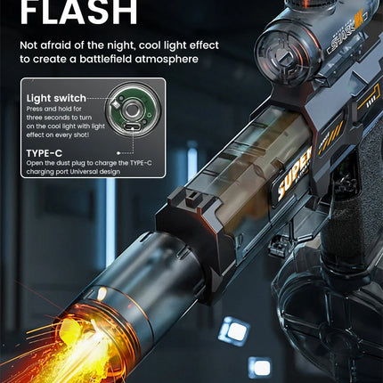 Children Simulated Flame Electric Water Gun Toys Summer Outdoor Beach Pool Fight Game Kids Automatic Sensor Lights Watergun Gift