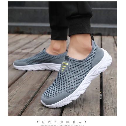 YRZL Lightweight Men Casual Shoes Breathable Slip on Male Casual Sneakers Anti-slip Men's Flats Outdoor Walking Shoes Size 39-46
