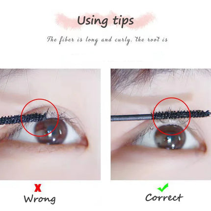 Silk Fiber Black Mascara Natural Curling Lengthens Ultra-Fine Eyelashes Women's Professional Waterproof Makeup Cosmetic Mascara