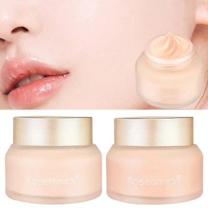 Rosetimes Soft Light Foundation Cream Waterproof Sweat-proof Concealer Ivory White Natural Color Moisturizing Liquid Foundation