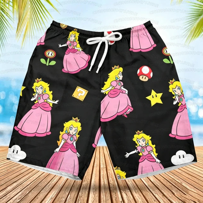 Summer Men's Women's Quick-Drying Beach Shorts Luigi Yoshi Printed Shorts for Beach Swimming Pools Gyms and Outdoor Sport