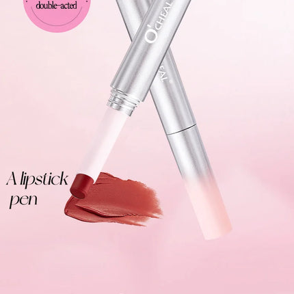 O'CHEAL Double-Headed Matte Lipstick Lip Liner 2 IN 1 24 Hours Long Lasting Sexy Red Lip Lipstick Lipliner Pencil Makeup
