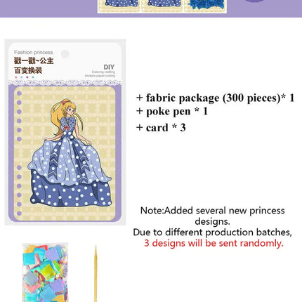 DIY Painting Sticker Craft Toys Kid Art Girls Poking Princess Handmade Educational Magical Children Gifts