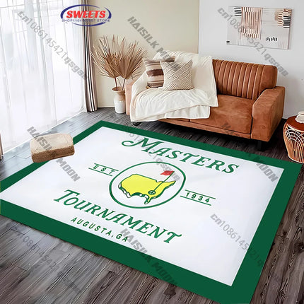 1PC P-Prem1um Golf M-Masters Logo Carpet Rug for Living Room Bedroom Sofa,Office Areas, Mat,Multi Size Optional, Great Gift Rug