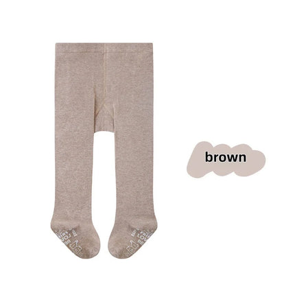 2026 New Spring Autumn 0 - 6Y Baby Girls Tights Solid Color Anti - Slip Sock Bottom Wide Crotch Seamless Leggings