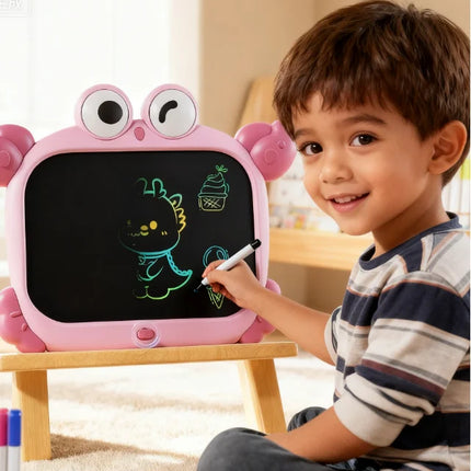 Kids LCD Drawing Tablet, Colorful Eye Protection Writing Board, One Touch Erase Cartoon Educational Graffiti Toy Birthday Gift