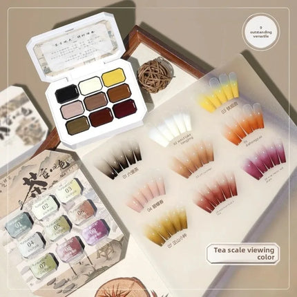 9 colors Chinese style spring is not late aurora powder shell polished fairy powder cream popular brocade powder solid nail art