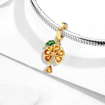 925 Sterling Silver Pink Cake Cherry Pineapple Strawberry Cherry Pendant Charm Ball Suitable for Bracelets DIY Women's Jewelry