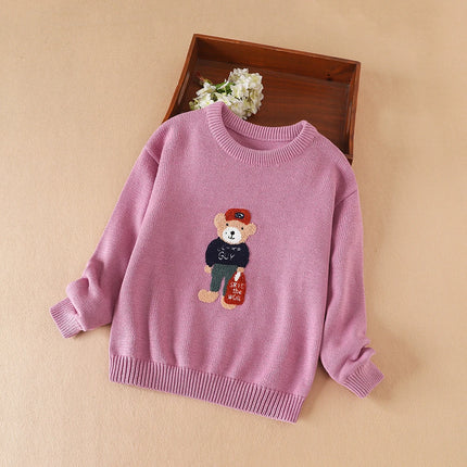 Girls' Sweater Autumn Winter Knit Clothing Baby Pullover Kids' Cartoon Cute Warm Sweater Clothing