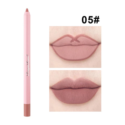 Waterproof Matte Lip Liner in Bean Paste Color, Lip Plumping Lipstick Pen, Foaming Pen, Non-Fading Lip Liner, Waterproof and Sweat-Proof Long-Lasting Matte Lip Liner, One-Second Pouty Lip Lipstick Pen