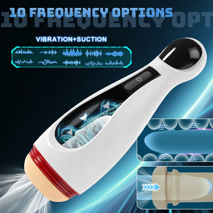 Male Masturbator Automatic Vibration Vagina Blowjob Machine Soft Pussy Penis Pump Masturbation Cup Sex Toys for Men Sex Machine