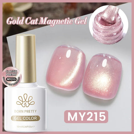 BORN PRETTY 10ml Auroras Glitter Cat Magnetic Gel Nail Polish Jelly Glass Bead Semi Permanent Soak Off UV LED Varnish Manicure