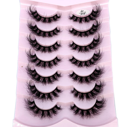 7pairs Natural Russian Strip Lashes Fluffy Mink Lashes 3D False Eyelashes Fluffy Volume Eyelashes Fake Eyelash Extension Make Up