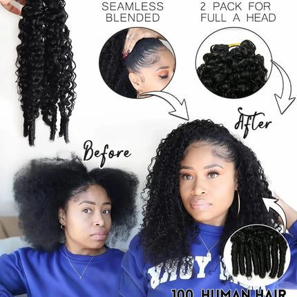 Burmese Deep Curly Pre Looped Feather Crochet Human Hair For Black Women Pre Separated Knotless Burmese Curly Hair For Braiding