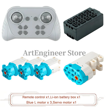 Blue Upgraded Motor M/L/XL Power Functions Building Blocks Programmable 8 Way APP Remote Control For Technical Car Modify