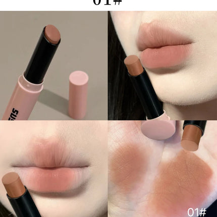 Rouge à Lèvres Violet Gris Fumé Fini Velours Mat Application Douce Mousse à Lèvres Teinte Lèvres Imperméable Brillante Effet Miroir Maquillage Non Décolorant