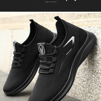 Men Casual Sport Shoes Breathable Lightweight Sneakers Outdoor Mesh Black Running Shoes Athletic Jogging Tenis Walking Shoes