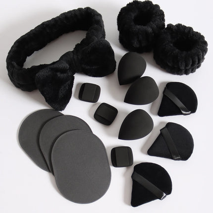 15 件套 Cosmetic Puff Makeup Sponge Blender Beauty Egg Foundation Sponges Puff Wash Face Headband Wristband Make up Accessories