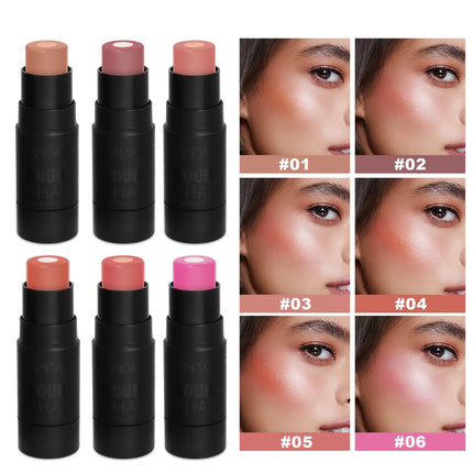 Velvety Sandwich Blush Highlighter Stick Long Lasting Rouge Tint Cream For Cheeks Lips Eyes Easy Blend Natural Look