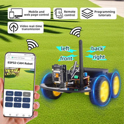 Keyestudio ESP32-CAM 2WD&4WD Monitoring Cars For Arduino ESP32 With WIFI Network Live Video C Programming Camera Robot Car Kit