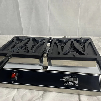High Quality Tower Shaped Waffle Making Machine Electric Customized Paris Tower Waffle Pancake Maker Baker Snack Equipment