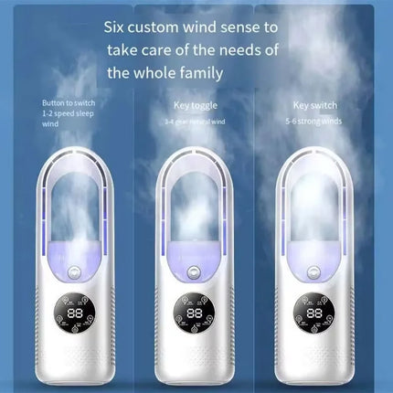 Bladeless Fan Portable Air Conditioner Led Display Desktop Fanless Blade Cooler Cooling Fan Tower Air Cooler For Office Bedroom