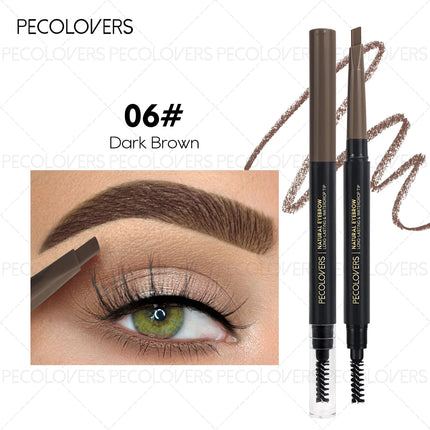 Smooth No Blooming Brown Eyebrow Pencil Double Headed Triangle Natural Long Lasting Eyebrow Pencil Makeup Cosmetics