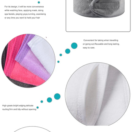 50pcs Customize Logo Spa Facial Hairband Terry Cloth Head Band Stretch Towel Color Washable Facial Good Spa Headband Makeup