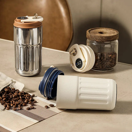 Smart Temp Display Stainless Steel Tumbler Mug Vacuum Insulated Coffee Cup Travel Thermos Cups Thermal Hot Water Bottle for Tea