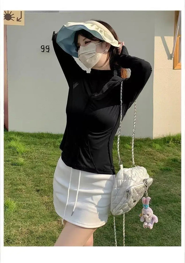 Stand Collar Yoga Ice Silk Sun Protection Clothing Summer Women's Slim Fit Versatile Slimming Sports Thin Jacket