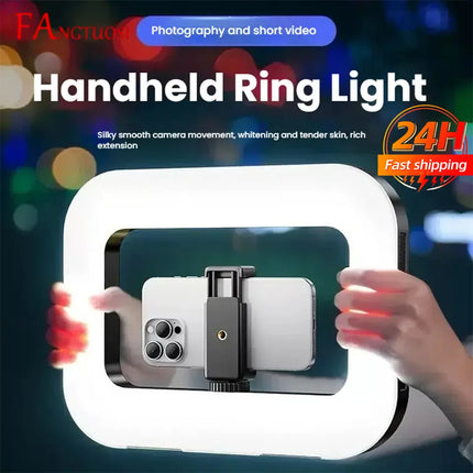 For Mobile Live Broadcast Selfie Light Decoration Portable Handheld Ring LED Light New Rabbit Cage Lighting Photography Lamp
