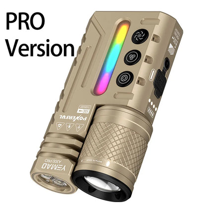 Rechargeable EDC Flashlight, 3500LM Dual-Core LED with Fixed & Zoomable Beams, RGB Ambient Light, Magnetic Base, USB-C Charging