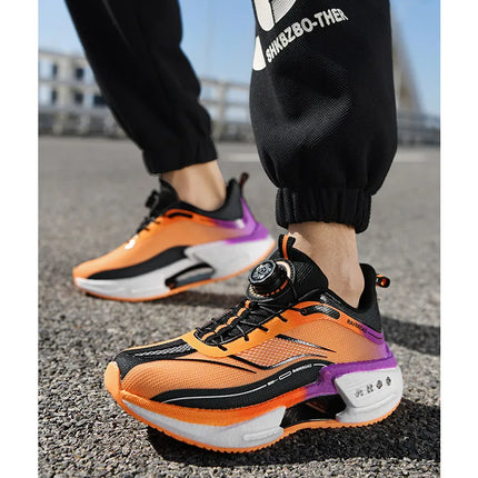 Family carbon plate running shoes for Boys Big Boys Student rotating button Technology TPU+ Popcorn high pop sneakers for girls
