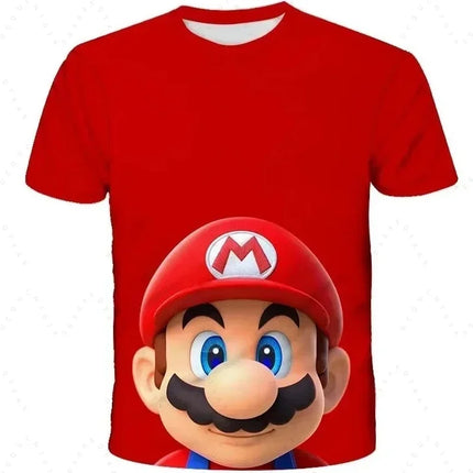 2026 Summer New Anime Super Mario T Shirt Sports Speed Drying Fashion Casual T-Shirt Boy Girl Unisex Children's Clothing Tees